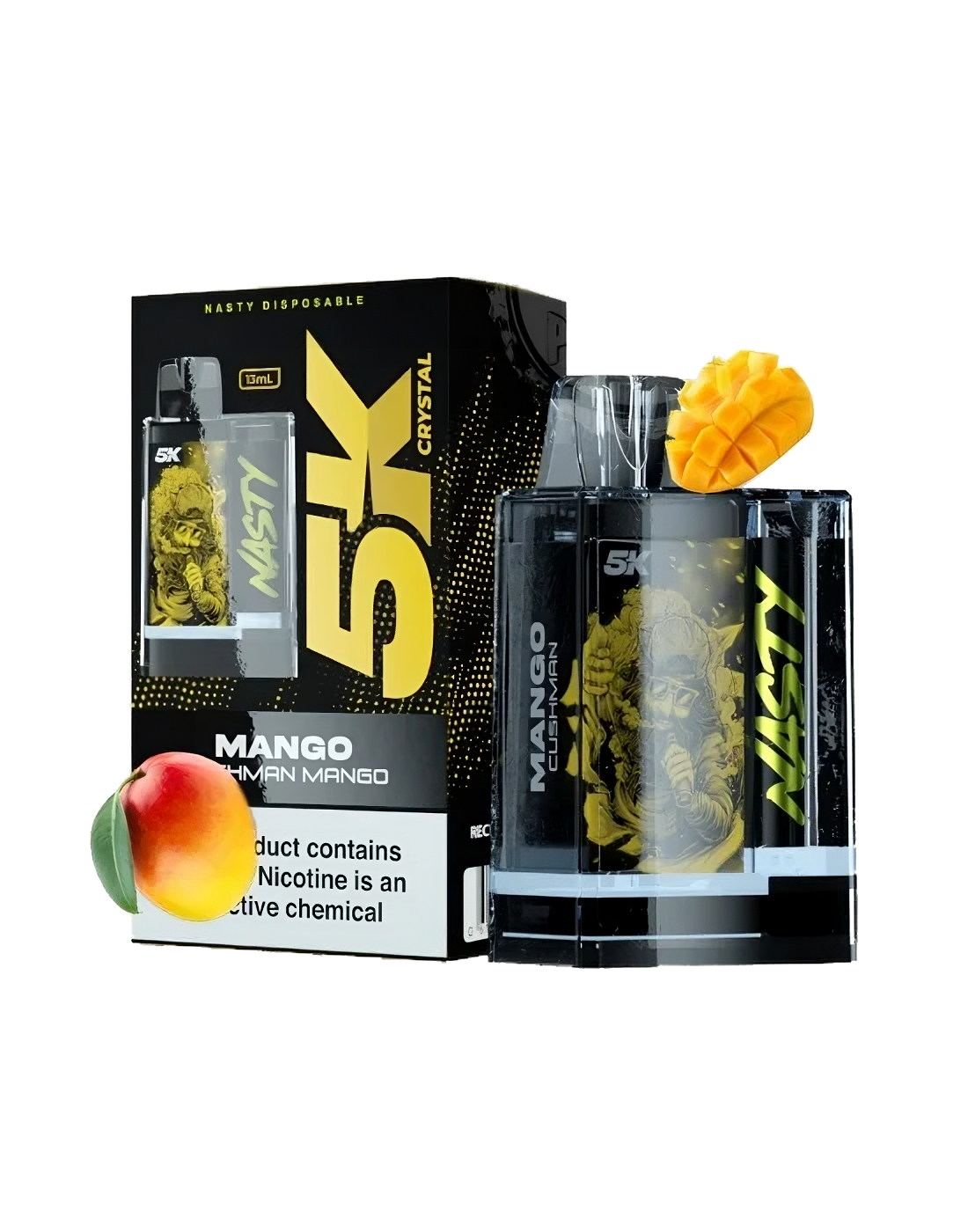 Nasty 5k Crystal - Mango - 5000 Taffs 5%  Jetable  xvape.ma Maroc.