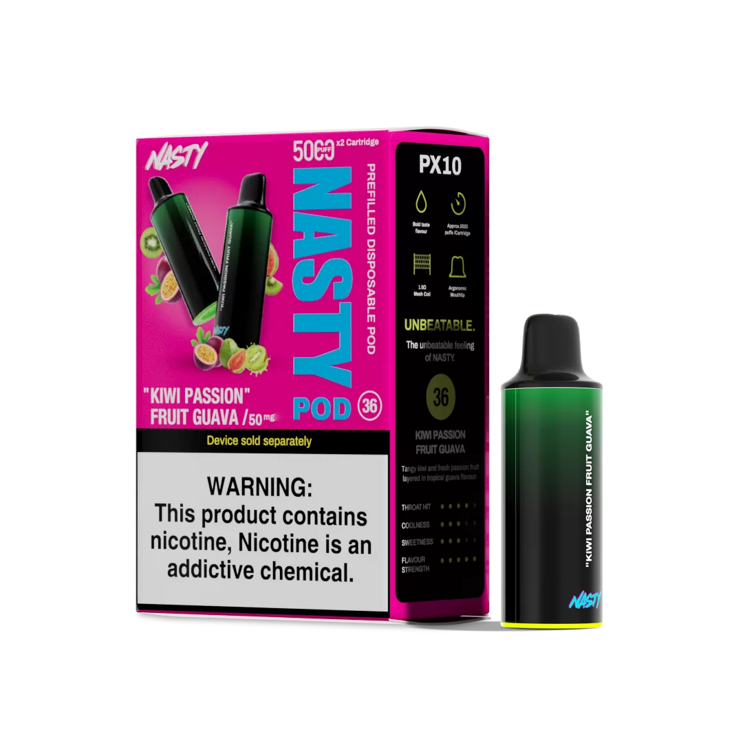 Nasty Pod 5k - Kiwi Passion Fruit Guava  Cartouches Pré-Remplies  xvape.ma Maroc.
