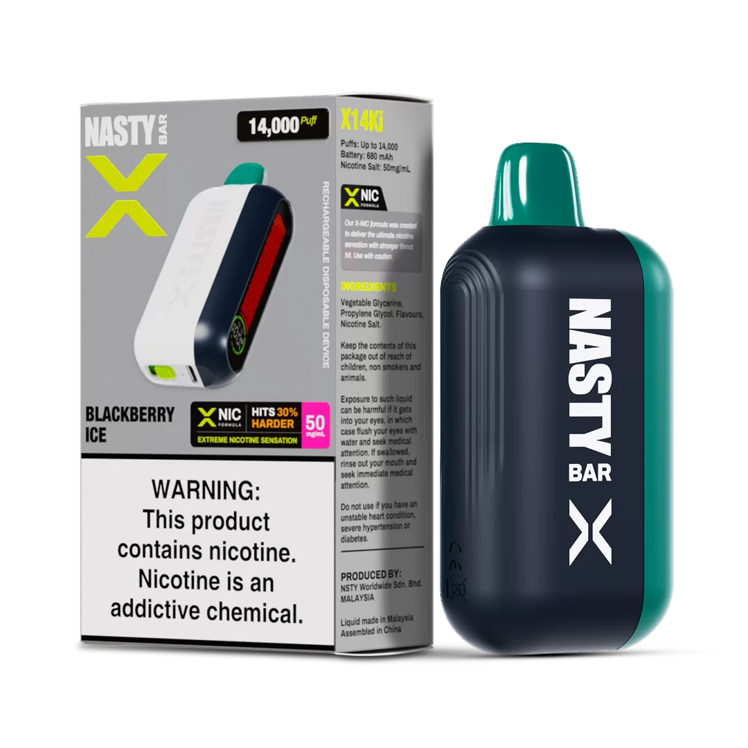 Nasty X 14K Strong - Blackberry Ice  Jetable  xvape.ma Maroc.