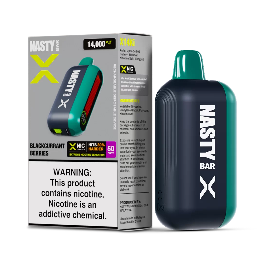 Nasty X 14K Strong - Blackcurrant Berries  Jetable  xvape.ma Maroc.