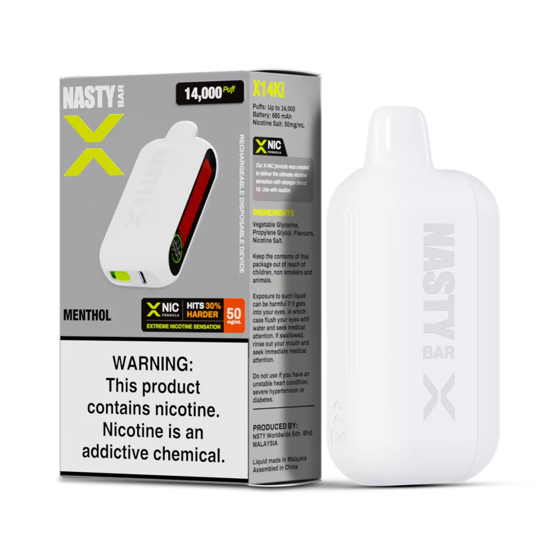 Nasty X 14K Strong - Menthol  Jetable  xvape.ma Maroc.