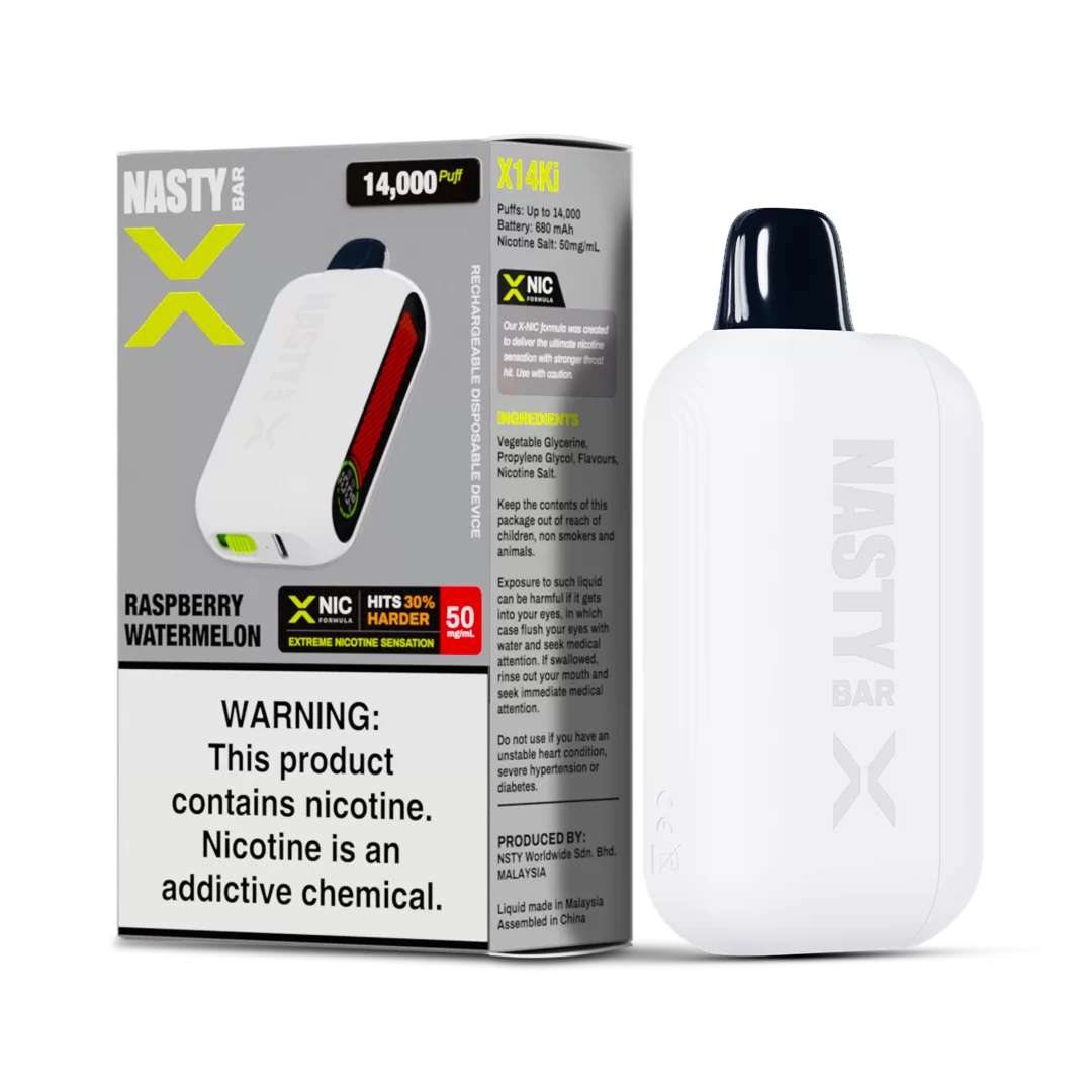 Nasty X 14K Strong - Raspberry Watermelon  Jetable  xvape.ma Maroc.