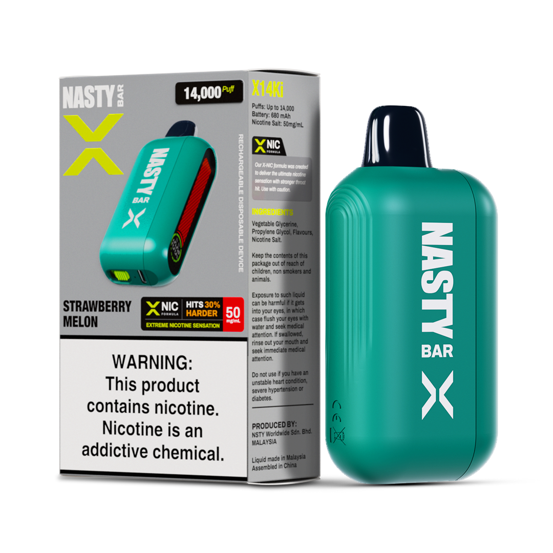 Nasty X 14K Strong - Strawberry Melon  Jetable  xvape.ma Maroc.