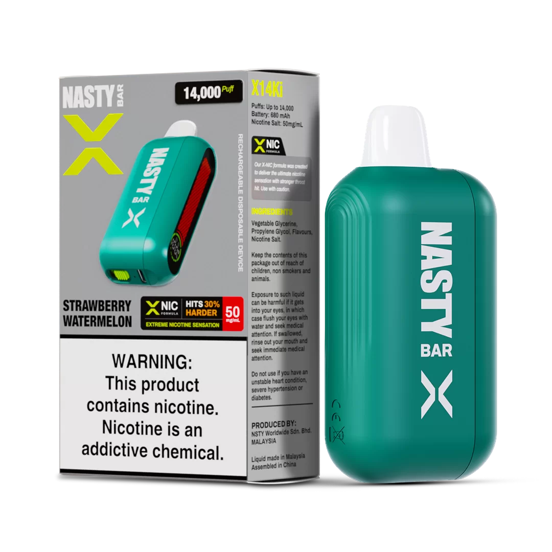 Nasty X 14K Strong - Strawberry Watermelon  Jetable  xvape.ma Maroc.
