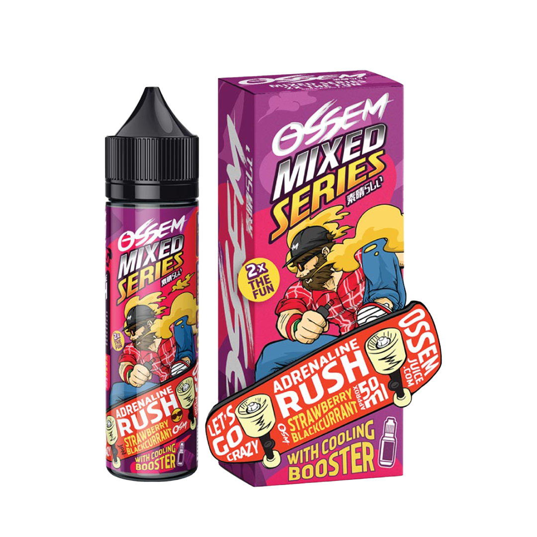 Ossem Juice Strawberry Blackurrent Adrenaline Rush  E-liquide premium  xvape.ma Maroc.