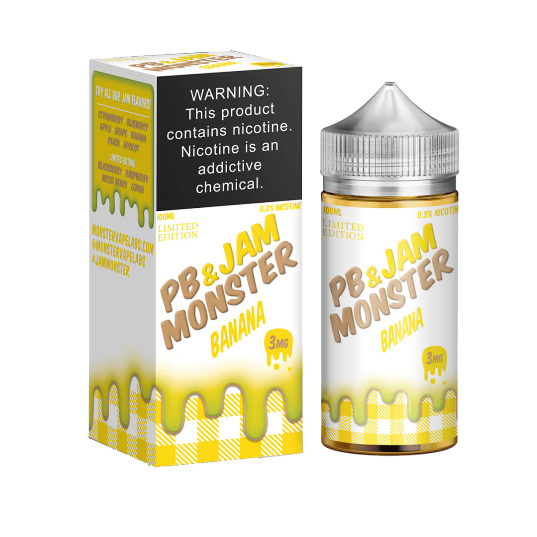 PB AND JAM MONSTER BANANA 120mL  E-liquide premium  xvape.ma Maroc.