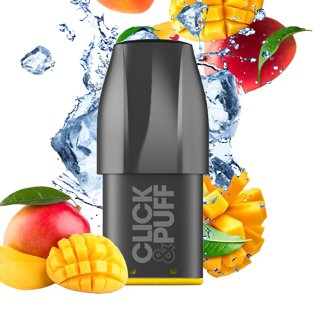 X-Bar Click & Puff Pod - Ice Mango  Cartouches Pré-Remplies  xvape.ma Maroc.
