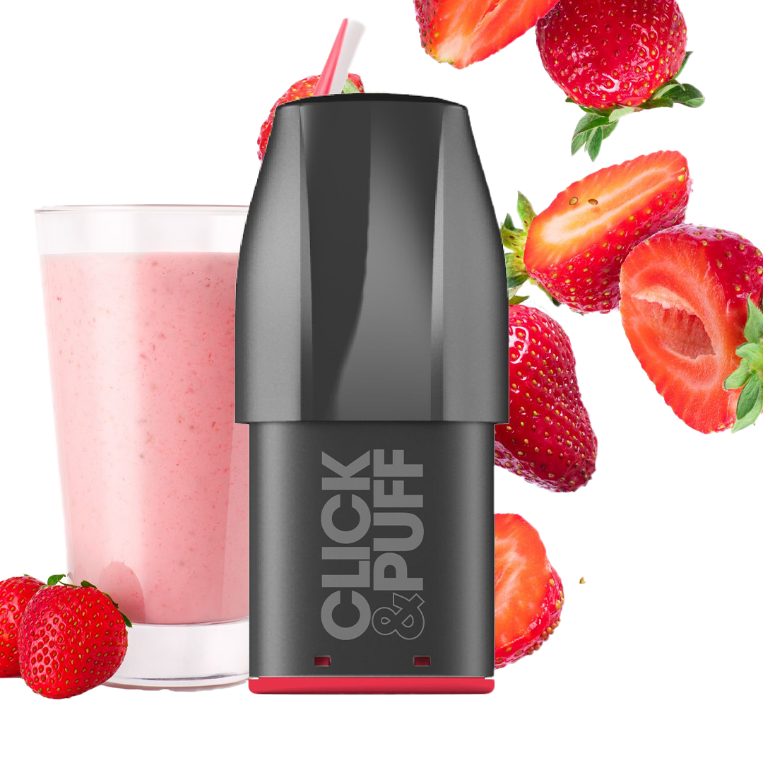 X-Bar Click & Puff Pod - Strawberry Milkshake  Cartouches Pré-Remplies  xvape.ma Maroc.