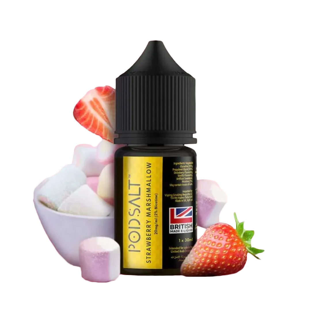 POD SALT Strawberry Marshmellow 30ML  Salt Nicotine  xvape.ma Maroc.