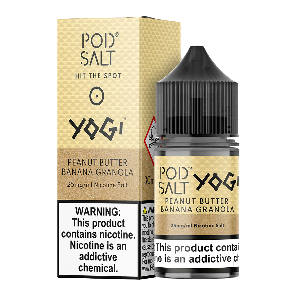 POD SALT X YOGI Peanut Butter Banana Granola 30ML  Salt Nicotine  xvape.ma Maroc.