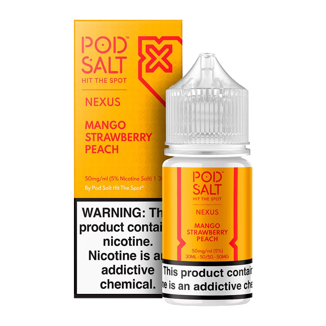 POD SALT NEXUS Mango Strawberry Peach 30ML  Salt Nicotine  xvape.ma Maroc.