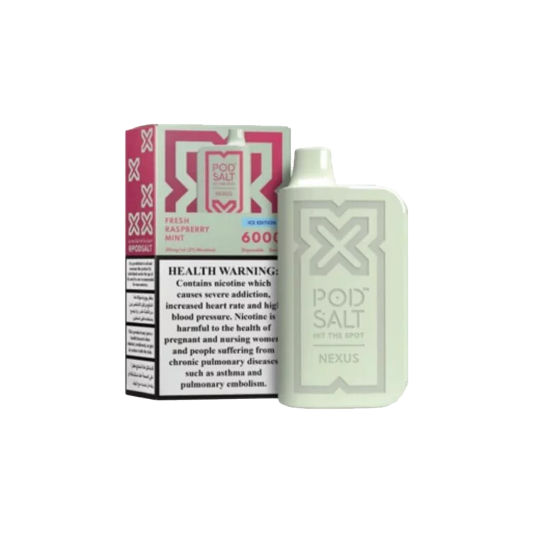 Pod Salt Nexus 6000 - Fresh Raspberry Mojito 5% Jetable xvape.ma Maroc.