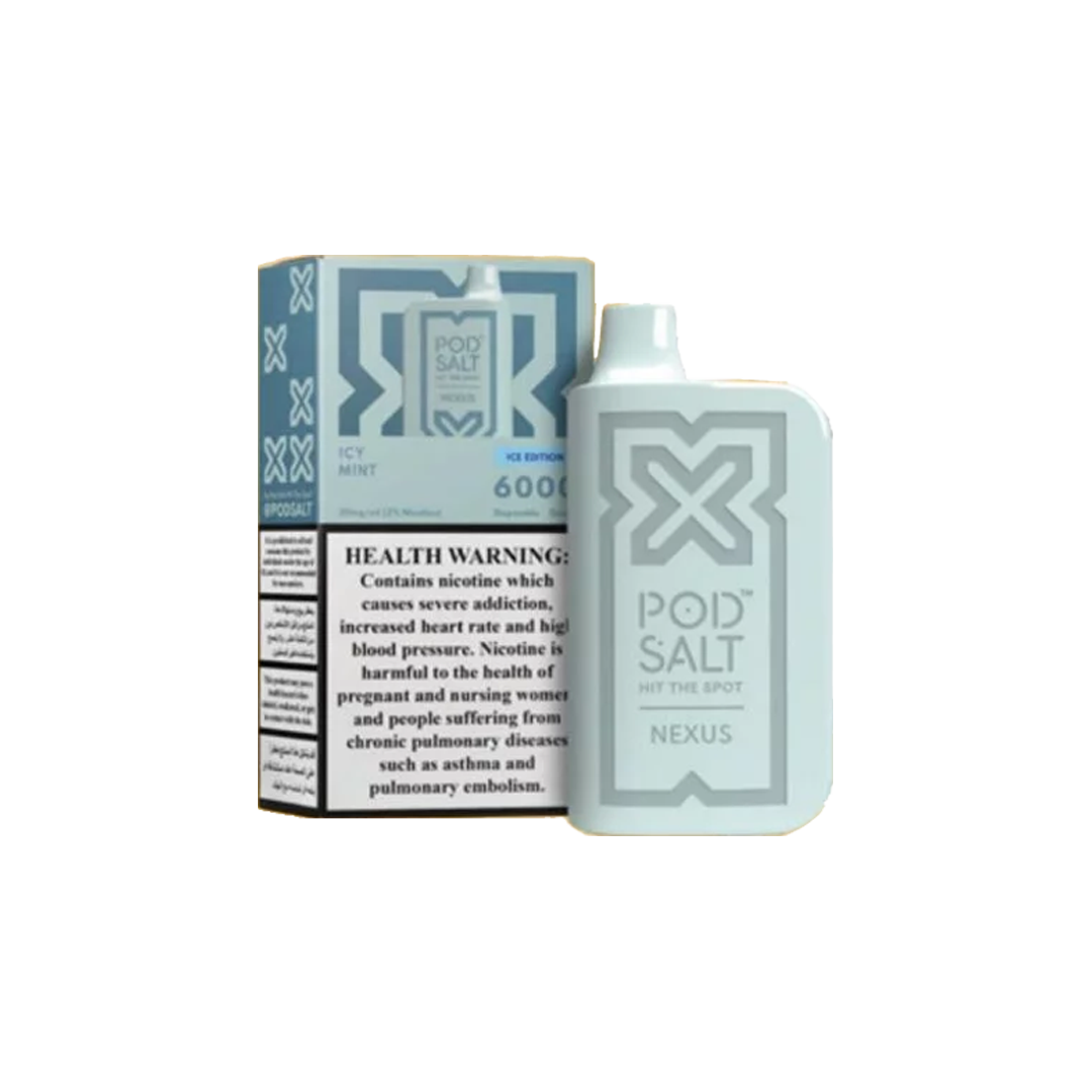 Pod Salt Nexus 6000 - Icy Mint 5% Jetable xvape.ma Maroc.