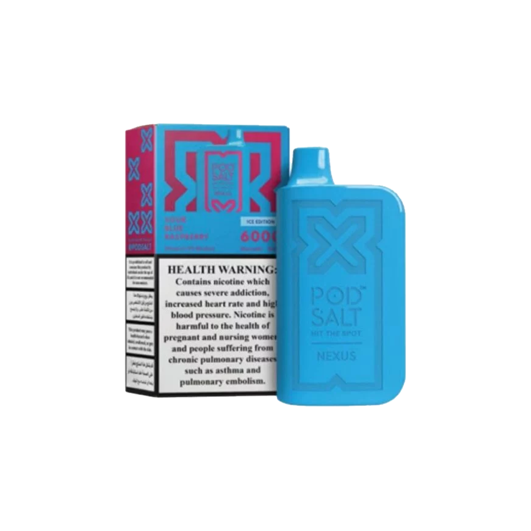 Pod Salt Nexus 6000  - Sour Blue Raspberry 5%  Jetable  xvape.ma Maroc.
