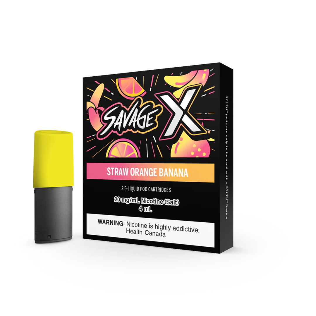 SAVAGE X Pod - Straw Orange Banana Cartouches Pré-Remplies xvape.ma Maroc.