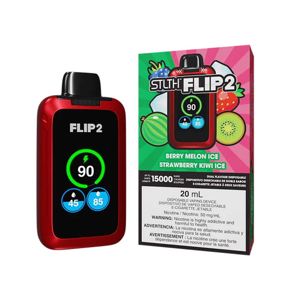 STLTH Flip 2 15K - Berry Melon Ice - Strawberry Kiwi Ice Jetable xvape.ma Maroc.