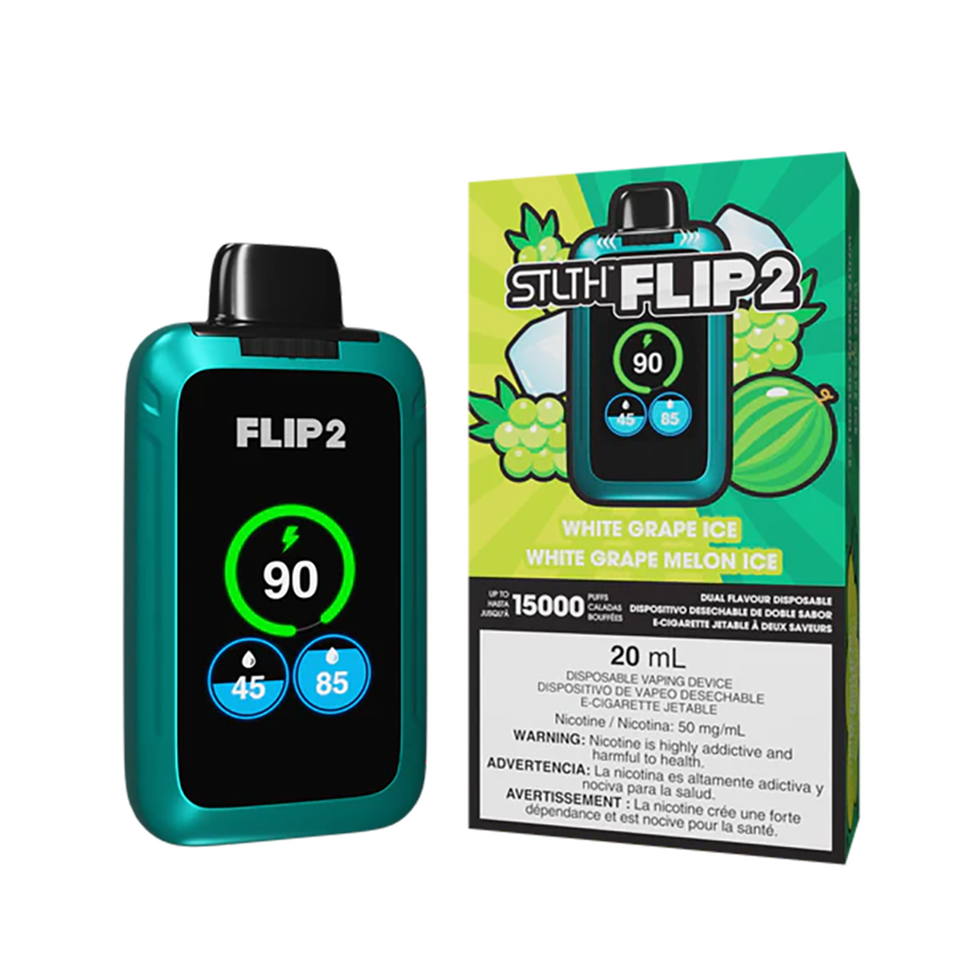 STLTH Flip 2 15K - White Grape Ice - White Grape Melon Ice Jetable xvape.ma Maroc.