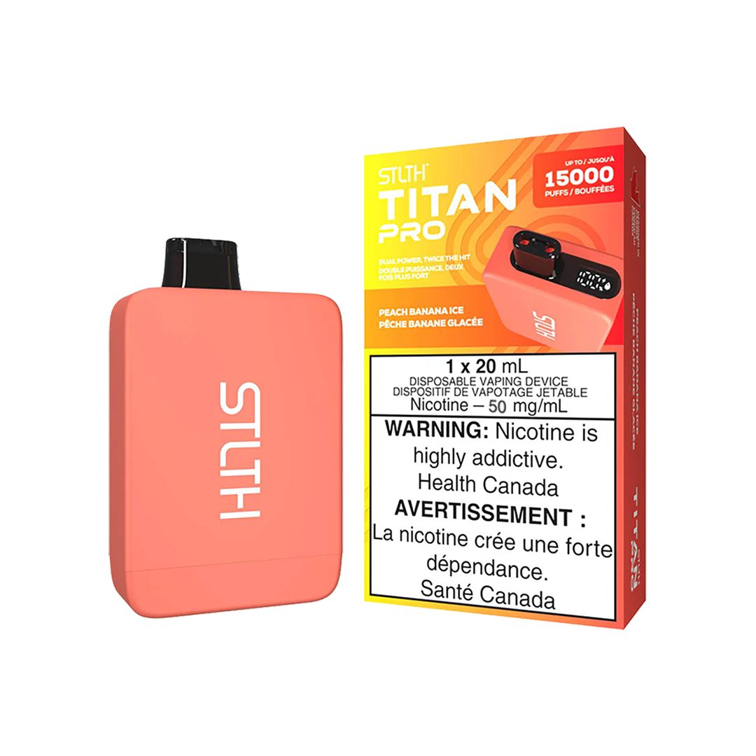 STLTH TITAN PRO 15K - Peach banana ice Jetable xvape.ma Maroc.