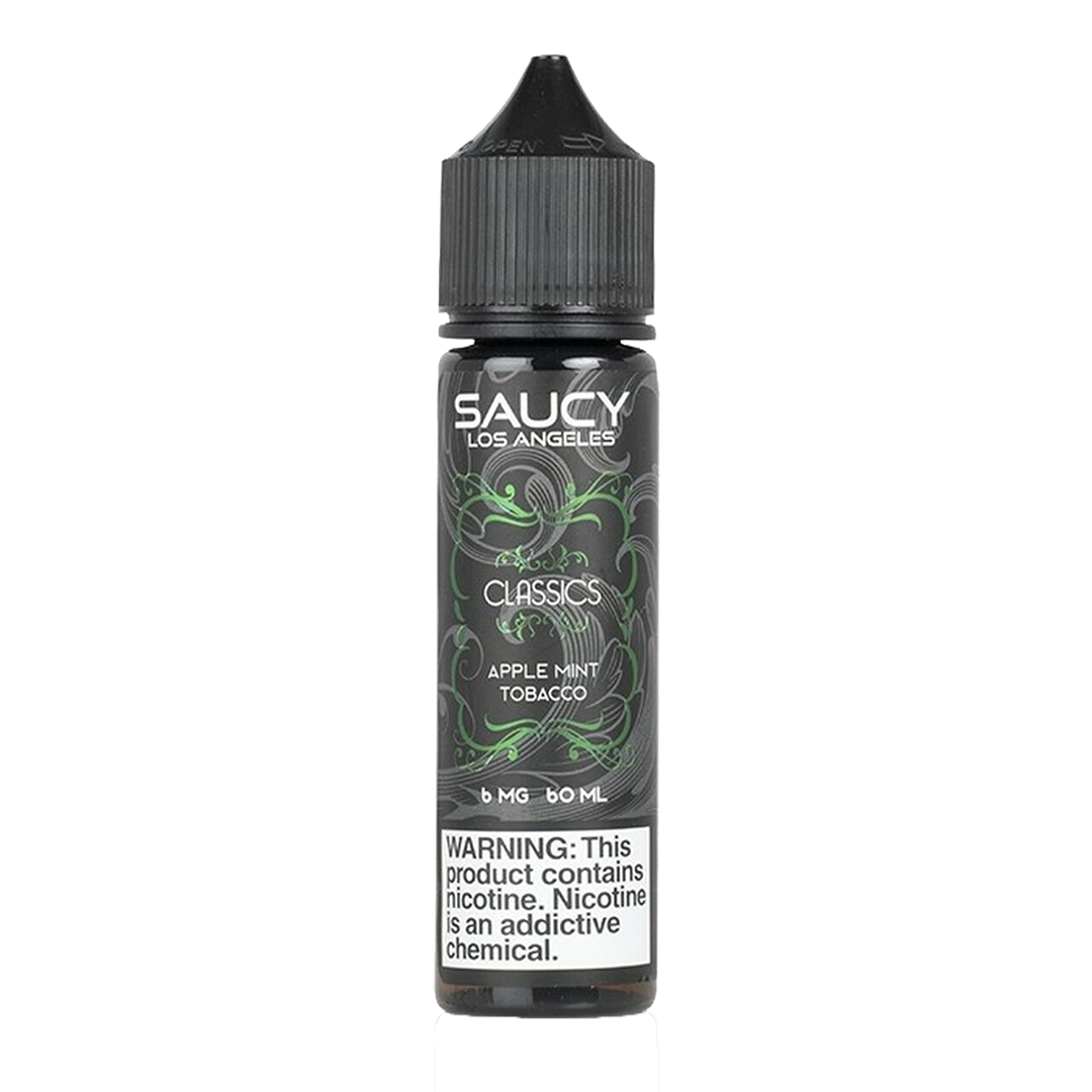 Saucy Apple Mint Tobacco 60ml  E-liquide premium  xvape.ma Maroc.
