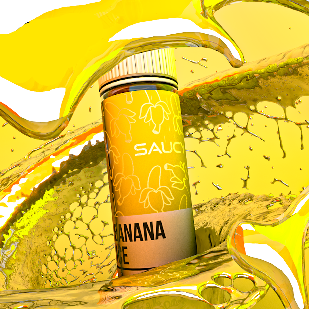 Saucy Banana Ice 60ml  E-liquide premium  xvape.ma Maroc.