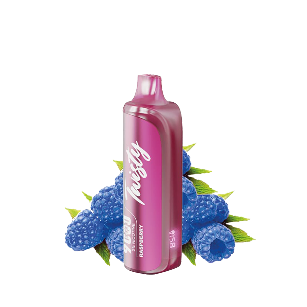 Twisty 9000 Puffs - Raspberry - 2% / 5%  Jetable  xvape.ma Maroc.