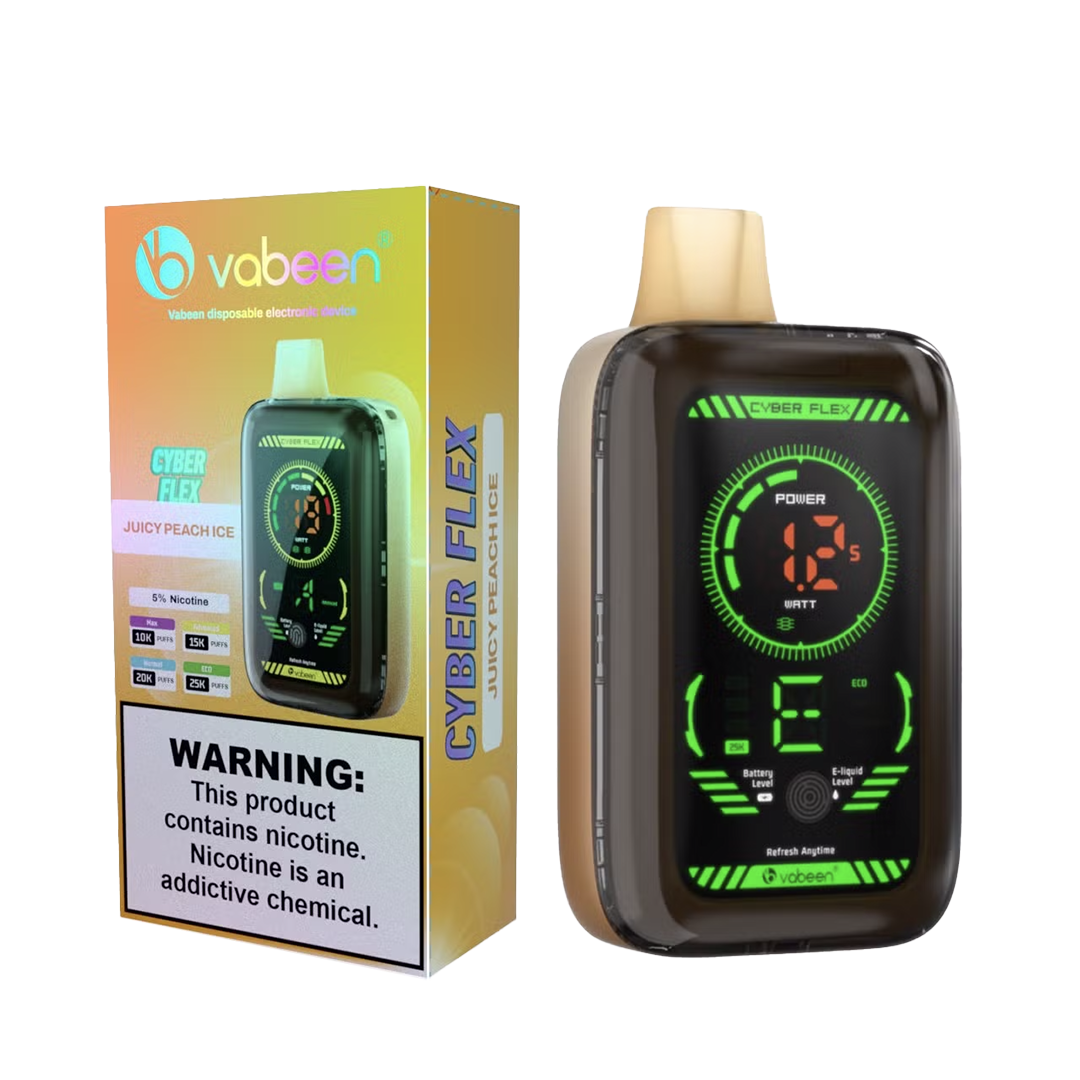 VABEEN Cyber Flex 25k - Juicy Peach Ice - 5%  Jetable  xvape.ma Maroc.