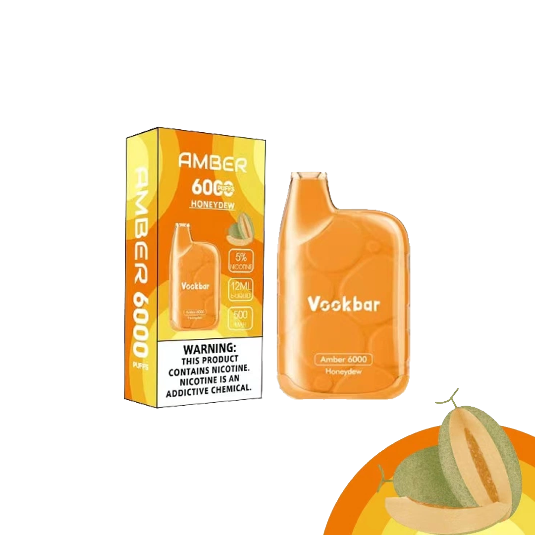 VOOKBAR Amber - Honeydew - 6000 Taffs 5%  Jetable  xvape.ma Maroc.