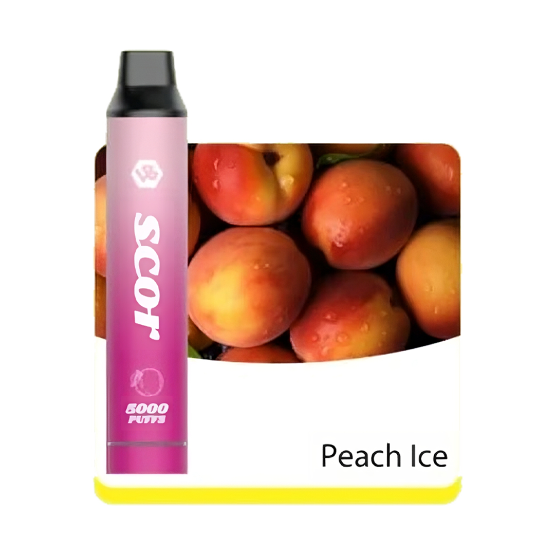 VOOKBAR SCOR - Peach Ice - 5000 Taffs 5%  Jetable  xvape.ma Maroc.