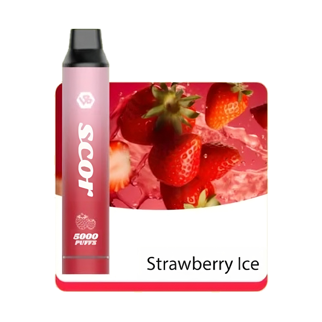 VOOKBAR SCOR - Strawberry Ice - 5000 Taffs 5%  Jetable  xvape.ma Maroc.