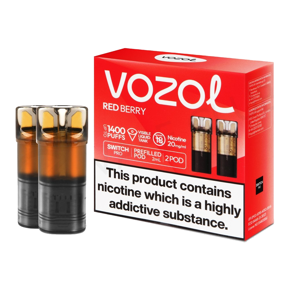 VOZOL Switch 700 Pod - Red Berry  Cartouches Pré-Remplies  xvape.ma Maroc.