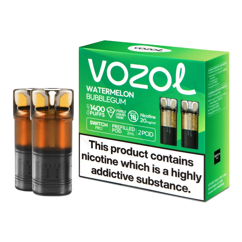 VOZOL Switch 700 Pod - Watermelon Bubble Gum  Cartouches Pré-Remplies  xvape.ma Maroc.