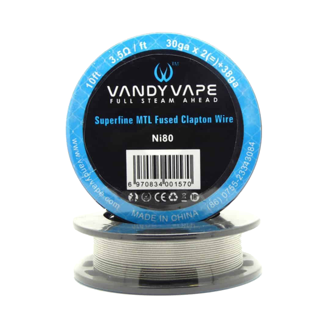 Vandy Vape Superfine Mtl Fused Clapton Wire Ni80 30Ga * 2+38Ga Wire xvape.ma Maroc.