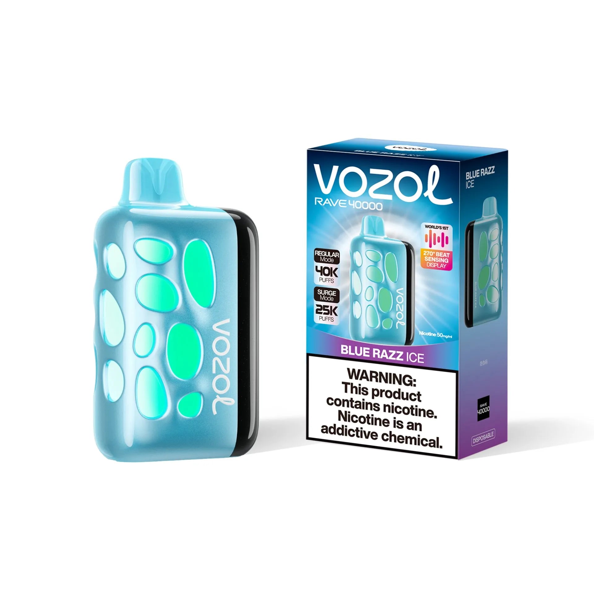 Vozol Rave 40K Puffs - Blue Razz Ice - 5%