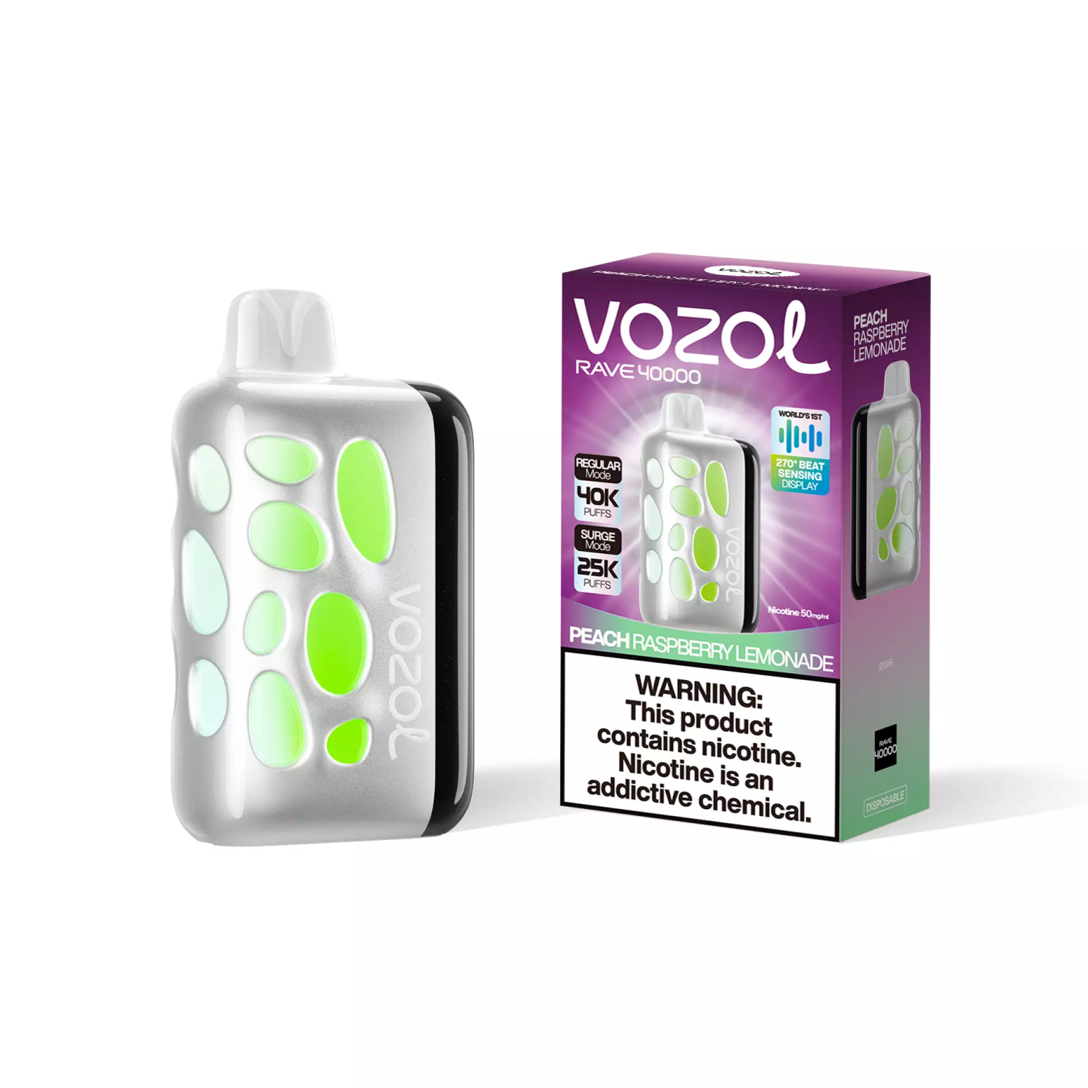 Vozol Rave 40K Puffs - Peach Raspberry Lemonade - 5%