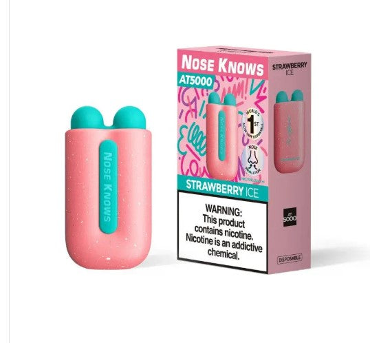 Vozol Nose Knows AT5000 - Strawberry Ice - 5K Puffs  Jetable  xvape.ma Maroc.