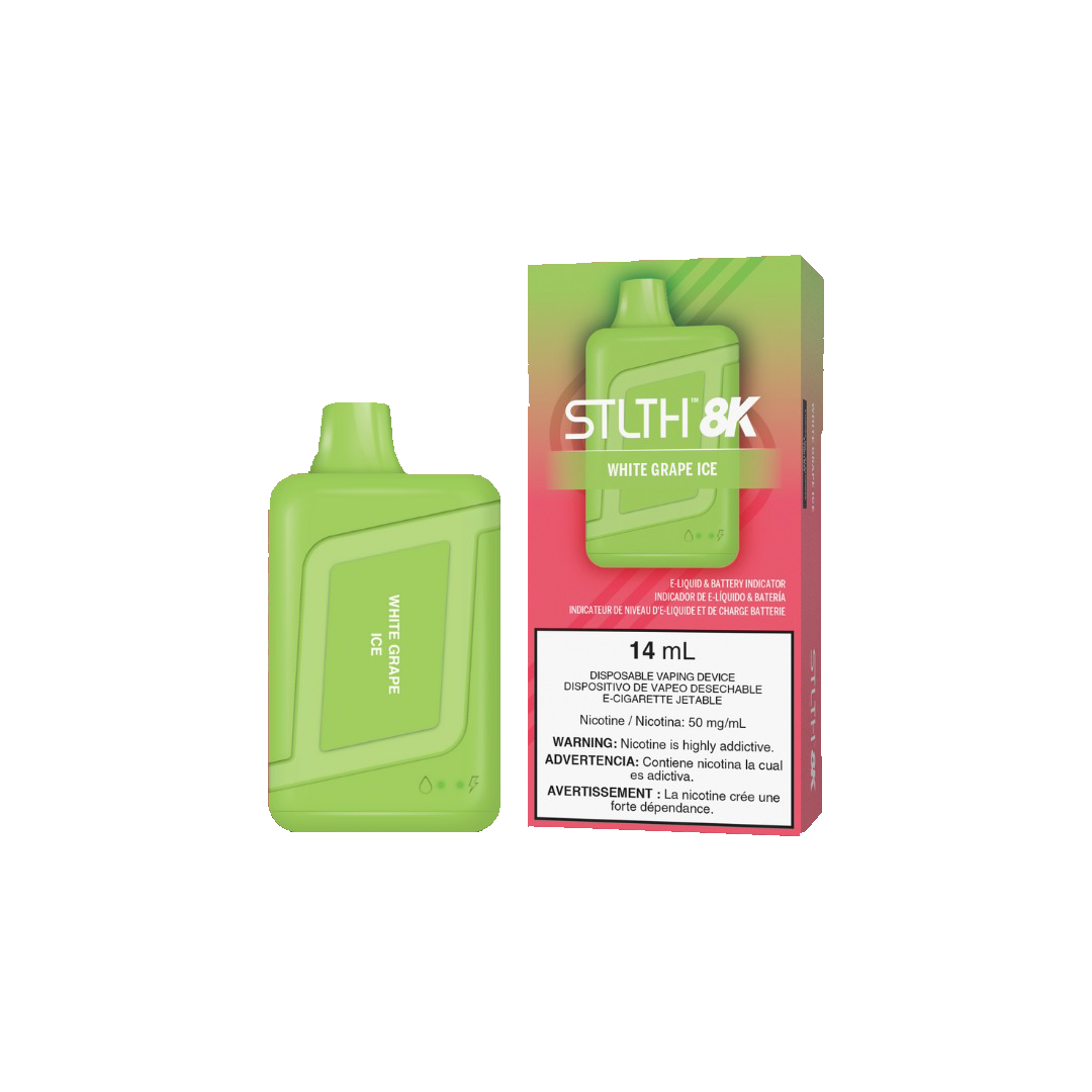 STLTH 8K - White Grape Ice - 5% Jetable xvape.ma Maroc.