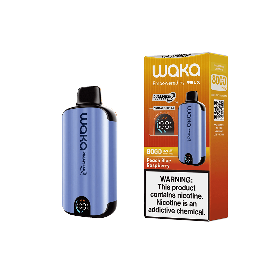 Waka - soPro DM8000i - Peach Blue Raspberry 5% Jetable xvape.ma Maroc.