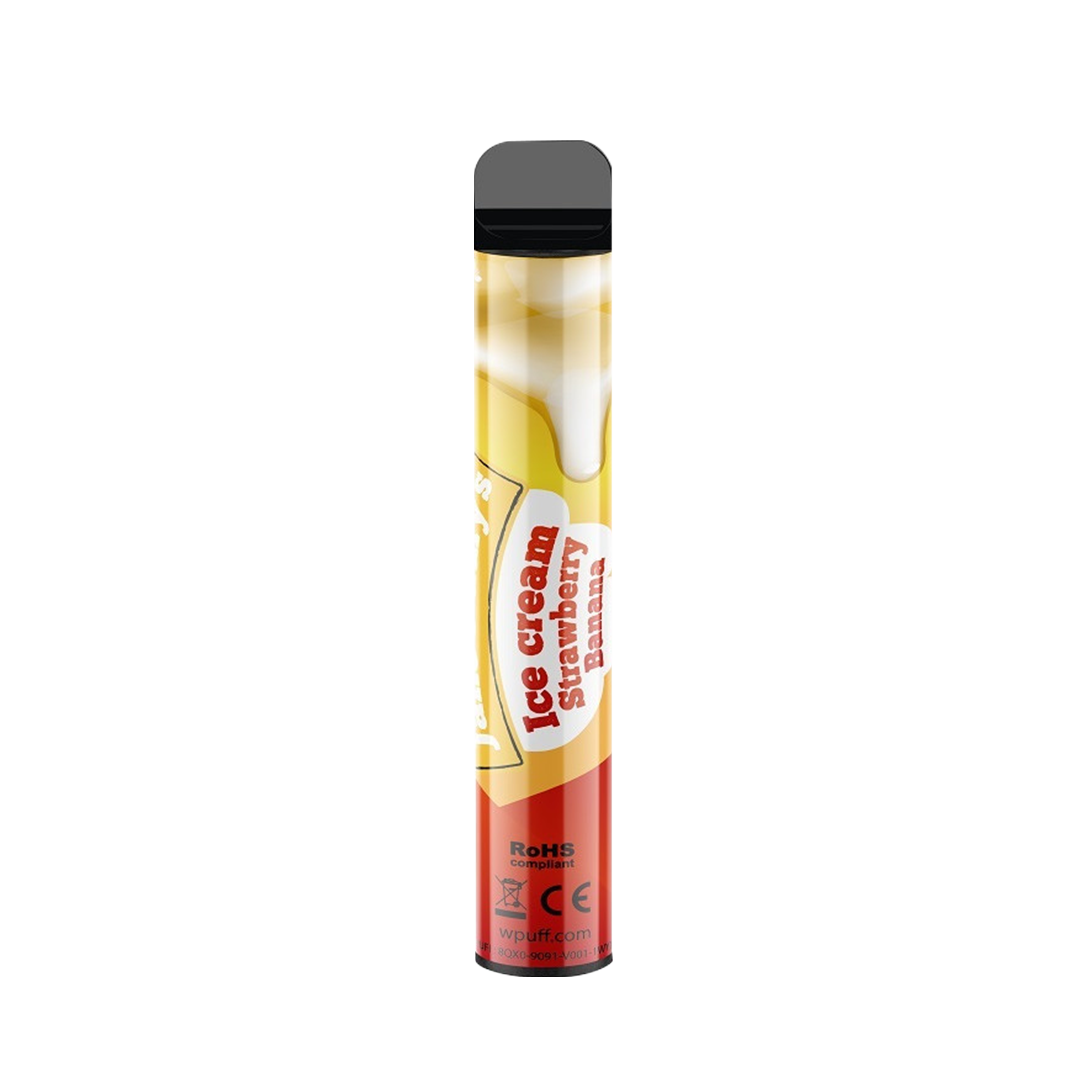 Wpuff Magnum Liquideo -Strawberry Banana Ice Cream - Jetable 2000 taffs 2% Jetable xvape.ma Maroc.