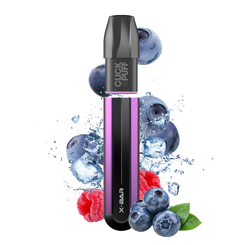 X-BAR Click & Puff kit de démarrage - Myrtille Framboise  Starter Kits (Pods Fermés)  xvape.ma Maroc.