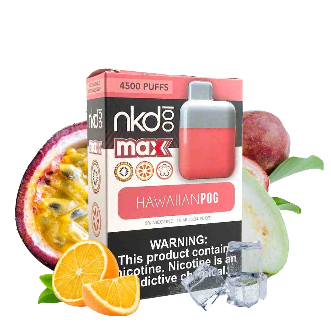 NKD 100 Max 4500 Tafs - HAWAIAN POG - E-cigarette Jetable 5%  Jetable  xvape.ma Maroc.