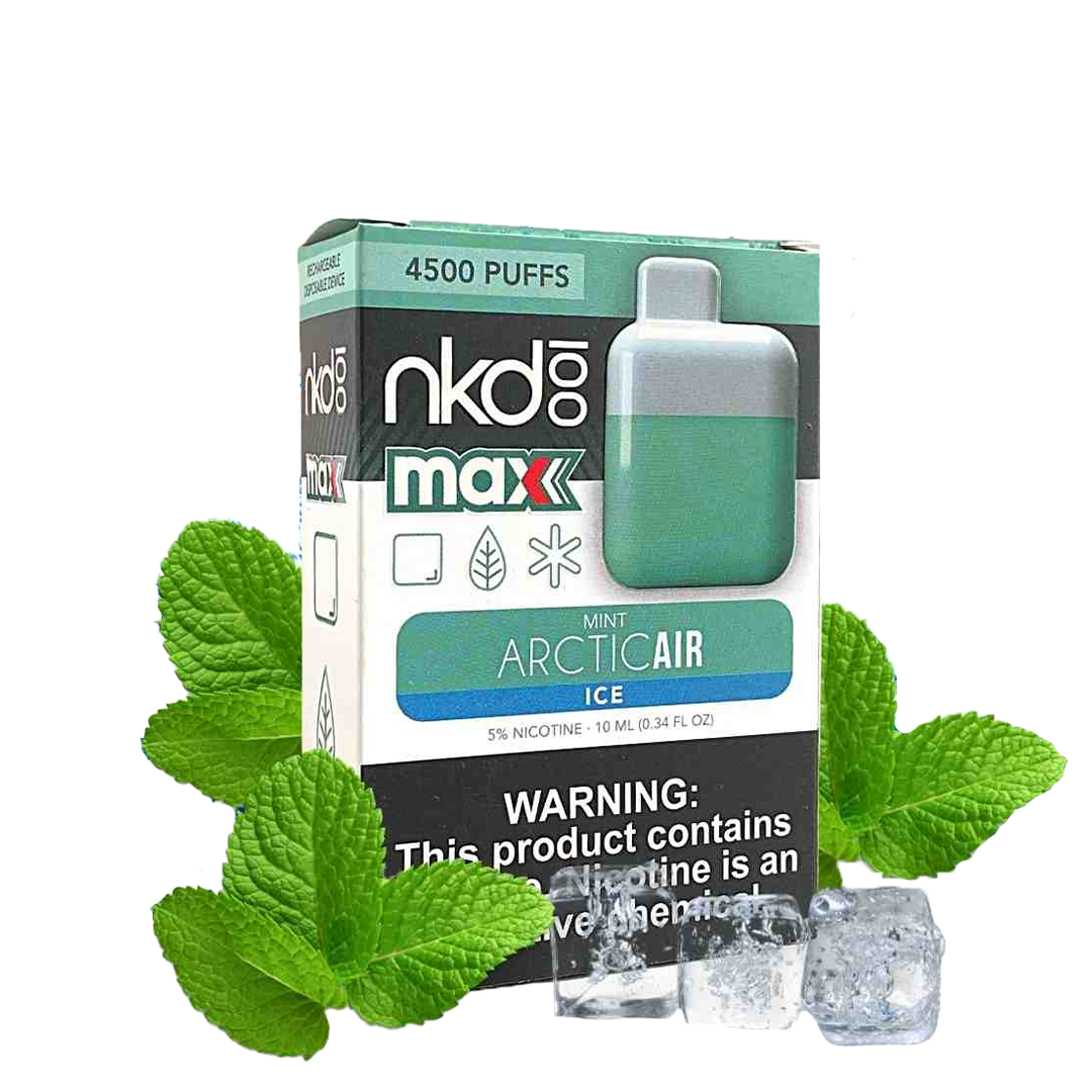 NKD 100 Max 4500 Tafs - ICED MINT ARCTIC AIR - E-cigarette Jetable 5% NKD 100 Max 4500 Tafs - ICED MINT ARCTIC AIR - E-cigarette Jetable 5%