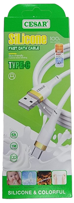 Cable de charge en silicone USB-C Cesar  Chargeur  xvape.ma Maroc.