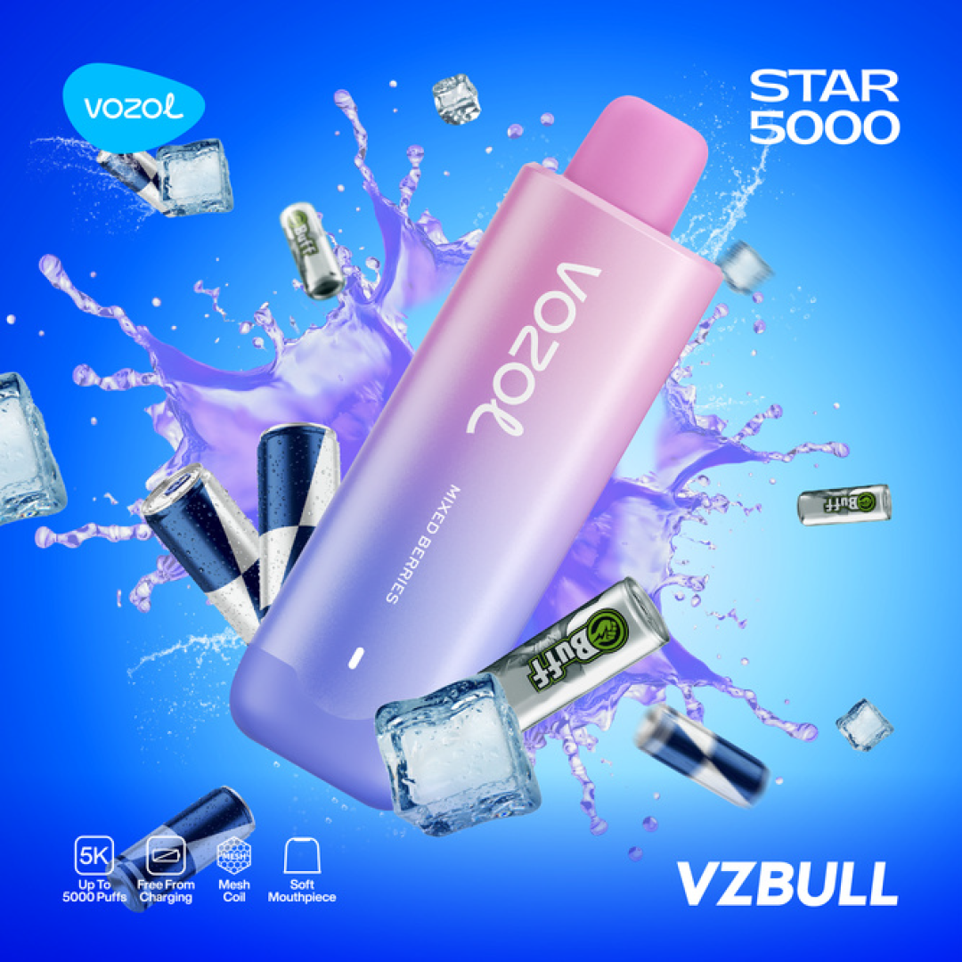 Vozol Star 5000 Puffs - VZBULL - 5%  Jetable  xvape.ma Maroc.