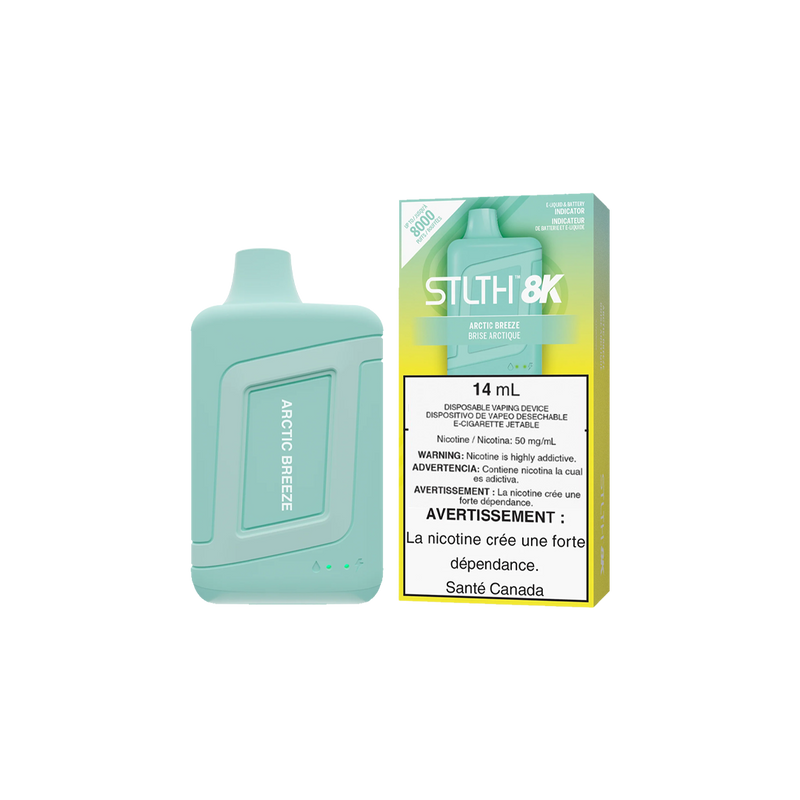 STLTH 8K - Arctic Mint - 5%  Jetable  xvape.ma Maroc.