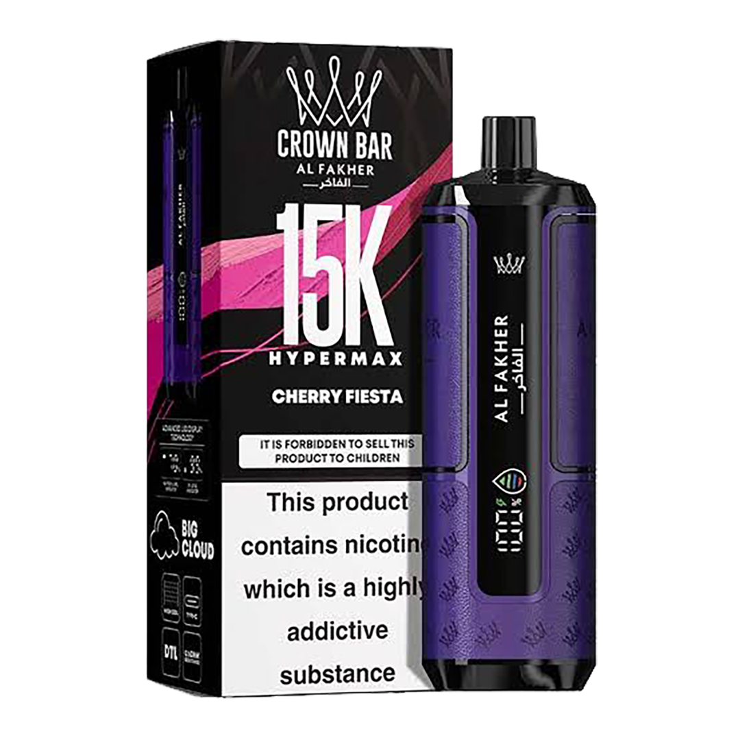 AL Fakher Crown Bar Hyper Max 15K puffs - Cherry Fiesta - 6mg