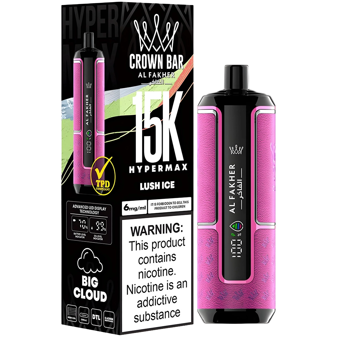 AL Fakher Crown Bar Hyper Max 15K puffs - Lush ice - 5mg