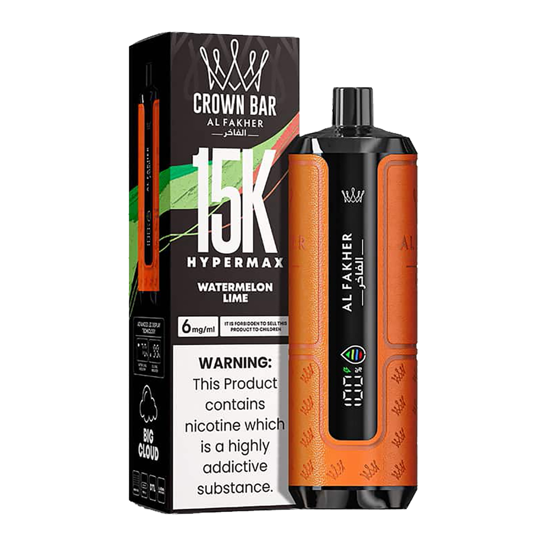 AL Fakher Crown Bar Hyper Max 15K puffs - Watermelon Lime - 5mg