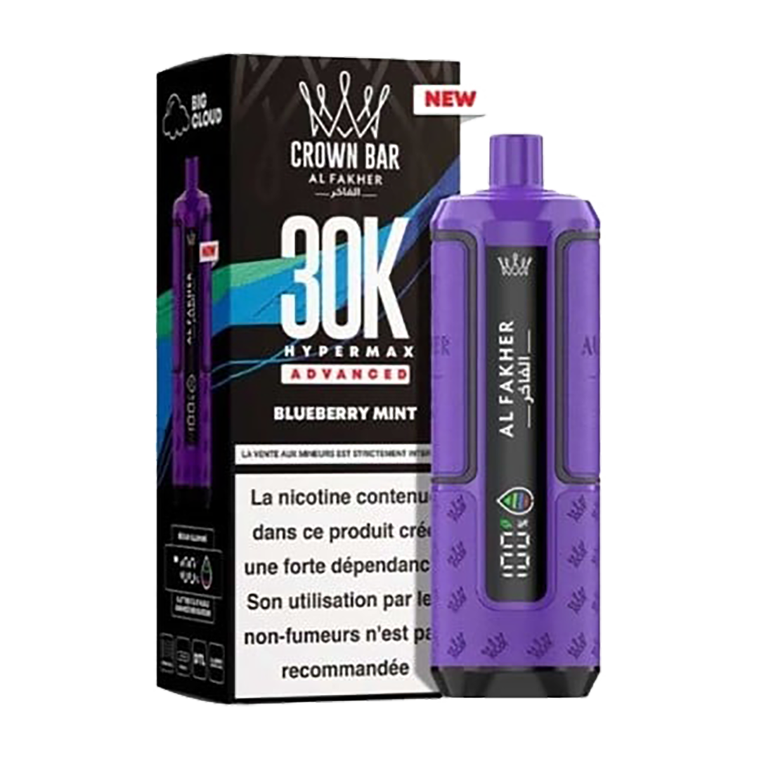 AL Fakher Crown Bar Hyper Max 30K puffs - Blueberry Mint - 5mg