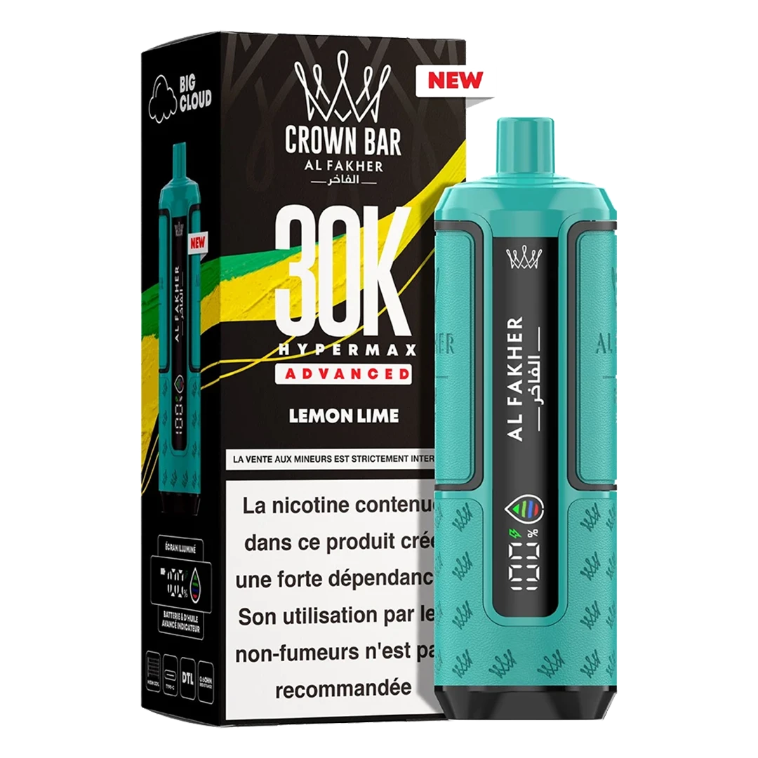 AL Fakher Crown Bar Hyper Max 30K puffs - Lemon lime - 5mg