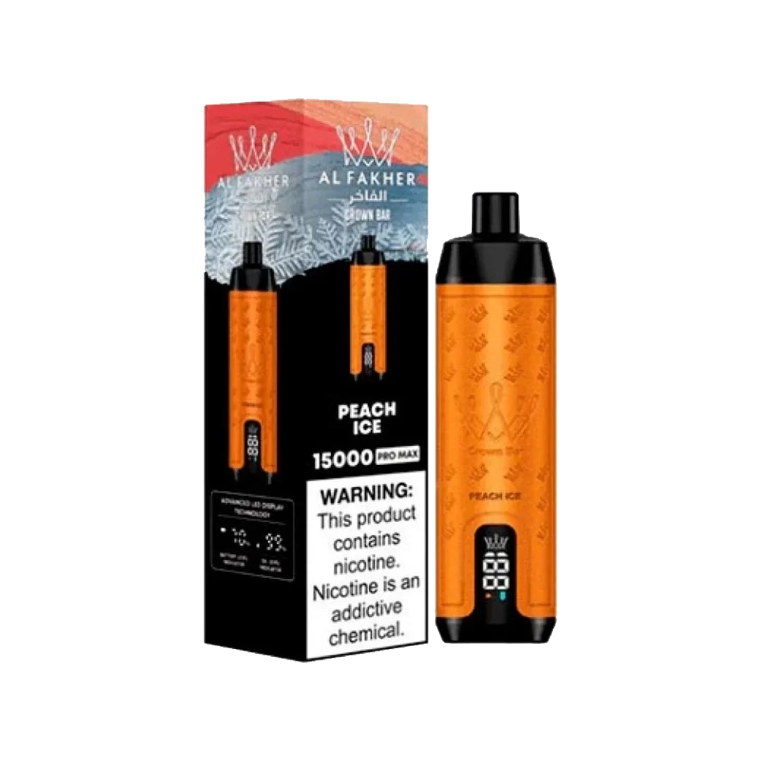 AL Fakher Crown Bar  Ice Adjust 15K puffs - Peach Ice - 5mg